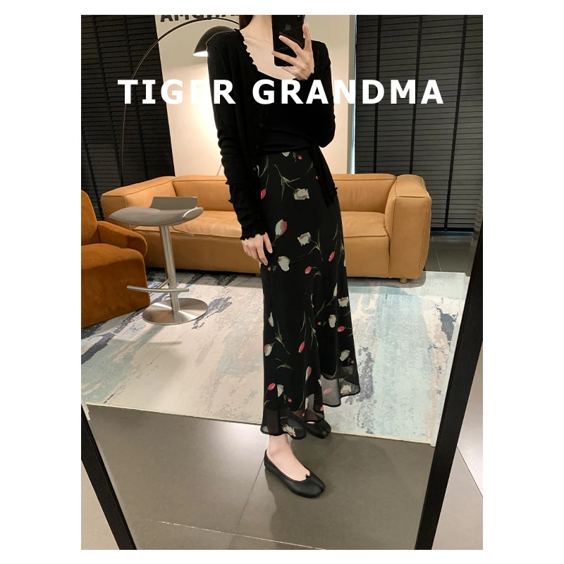 大奇TG 2505【玫瑰与风】复古碎花半裙