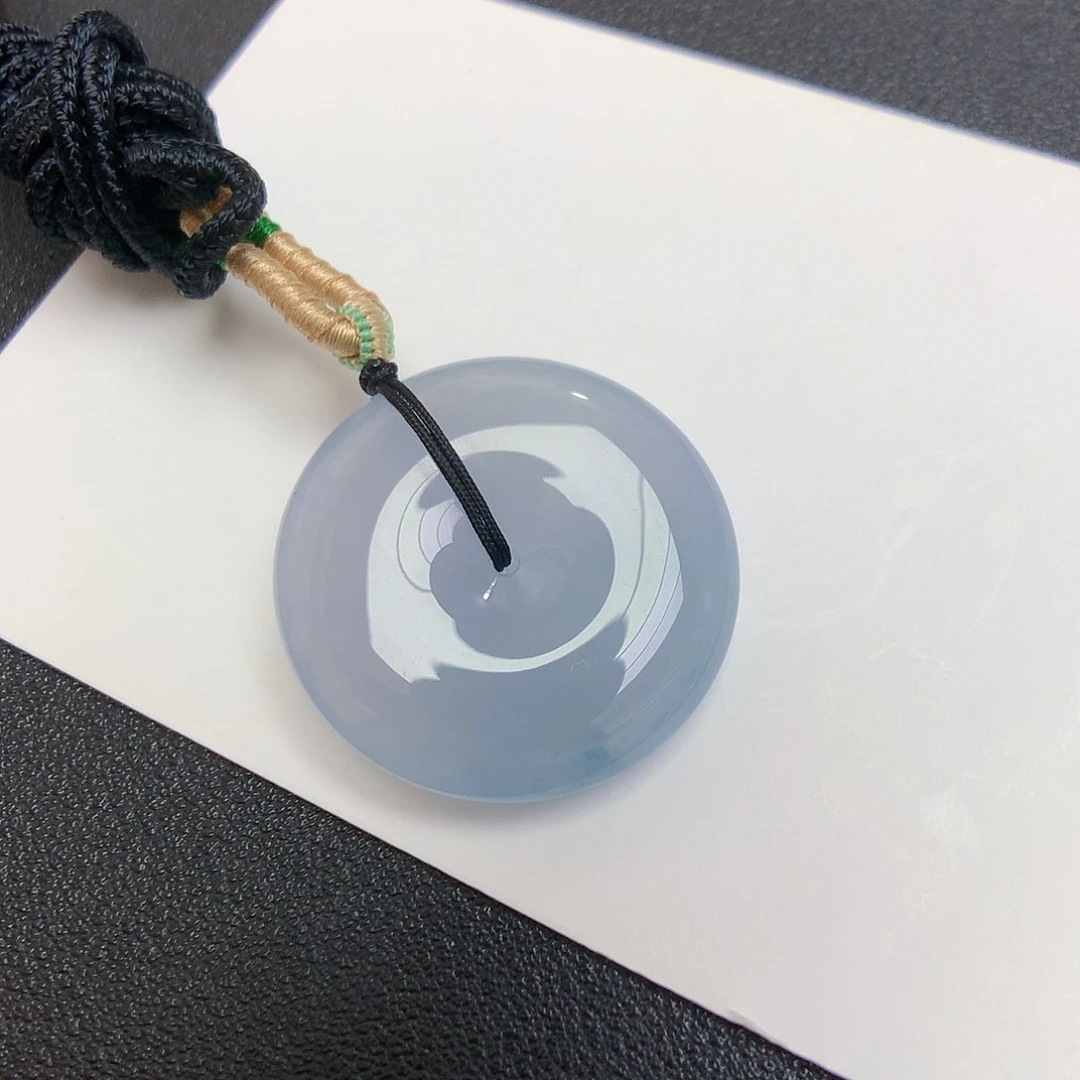 翡翠未镶嵌颈饰平安扣尺寸28.6/6.8