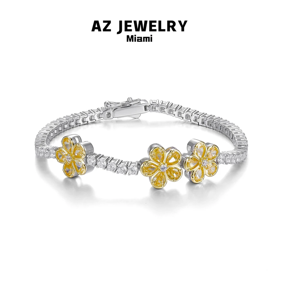 ANNA ZUCKERMAN 925银手链 雏菊轻语多巴胺清新花朵网球手链