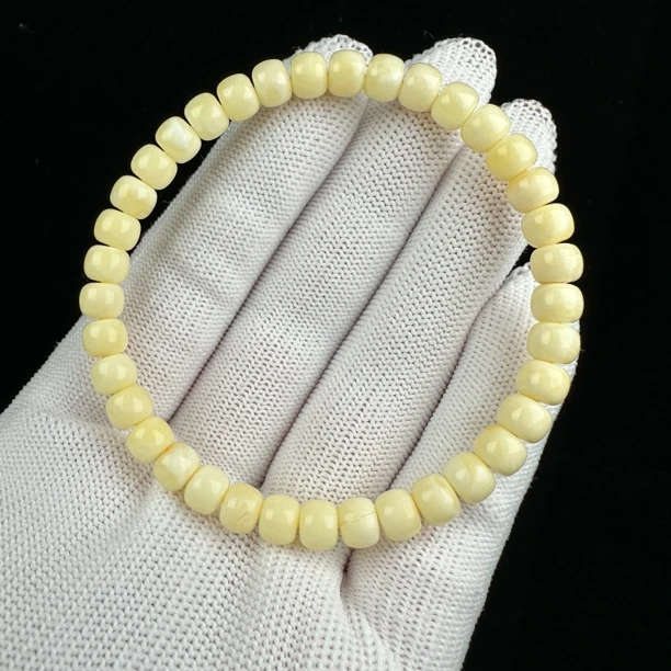 Y2657天然原矿蜜蜡手串6.2x5mm 4.92克支持复检假一赔四