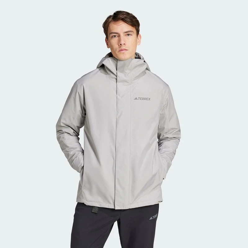 Adidas阿迪达斯男子户外防风防水抓绒内胆运动冲锋衣外套IX5627