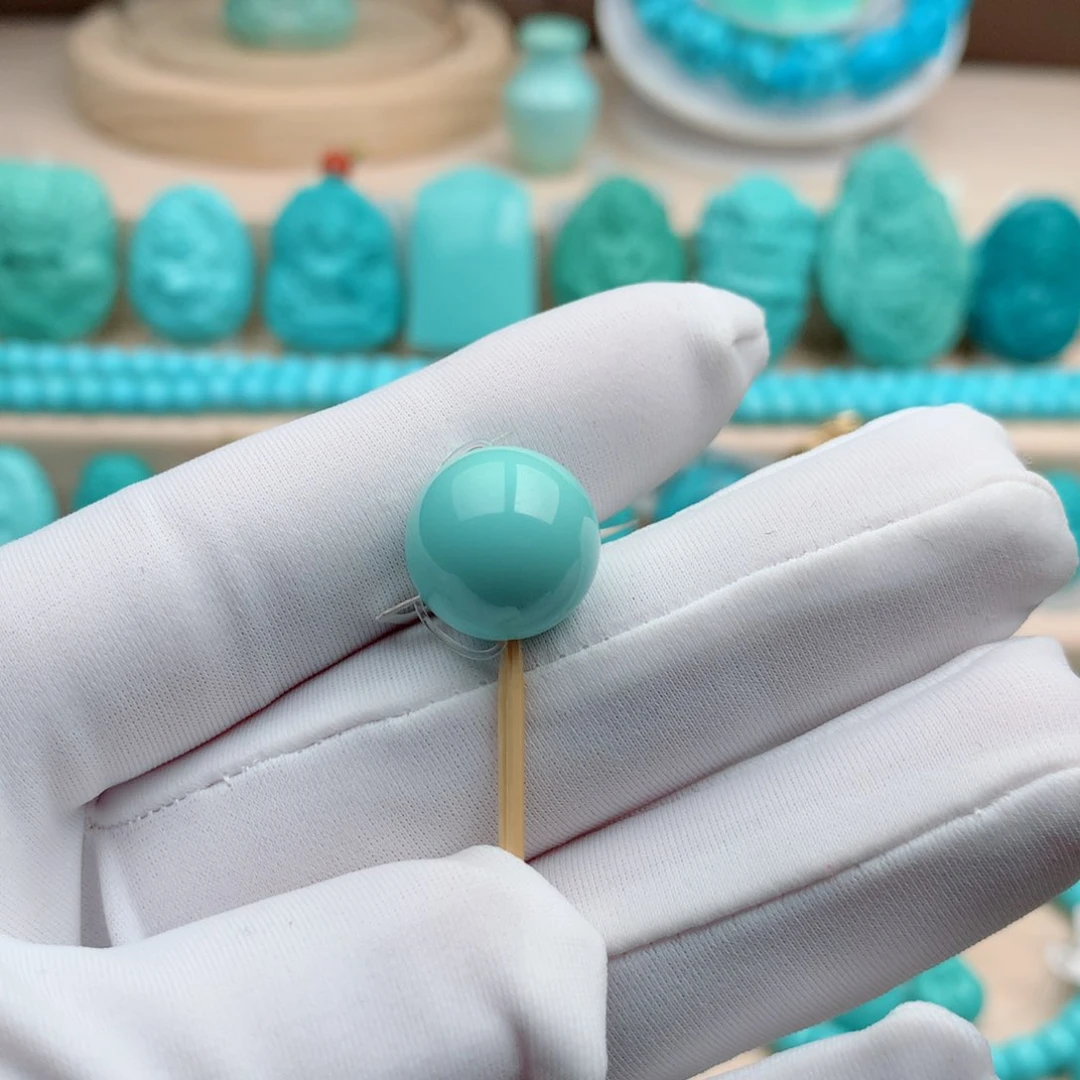 绿松石珠宝奇石未镶嵌13.5mm