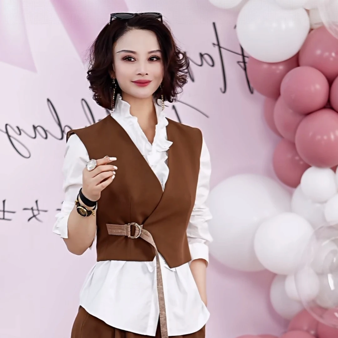 【RZ】生日福利——法式轻奢木耳边半高领宽松显瘦长袖衬衫女上衣