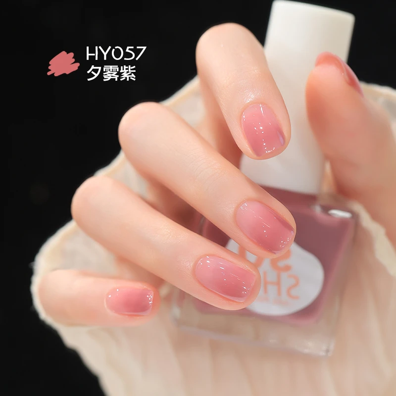 2025新款美甲爆火免烤速干不可剥显白裸粉色指甲油水性冰透流行色