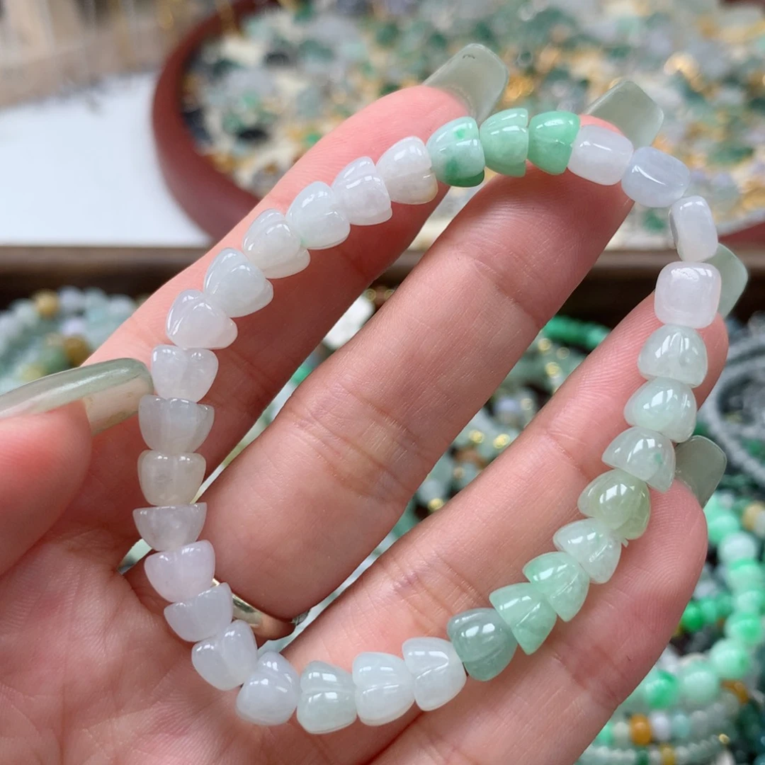 散珠翡翠鼓珠手串