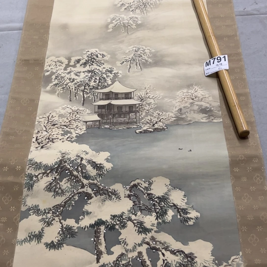 国画咖*半印临摹风景挂轴