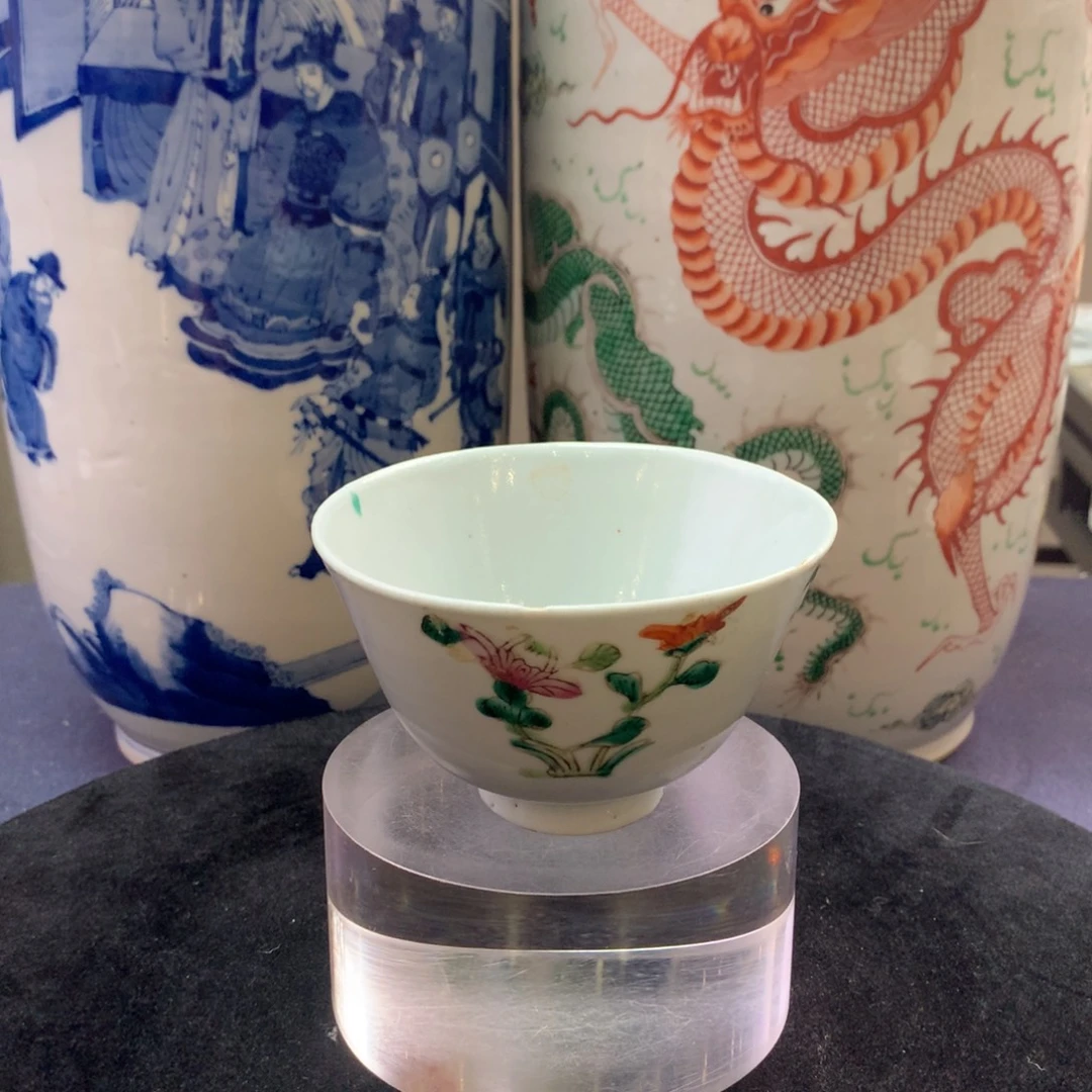 杯子12835瓷器—粉彩四季花卉纹杯