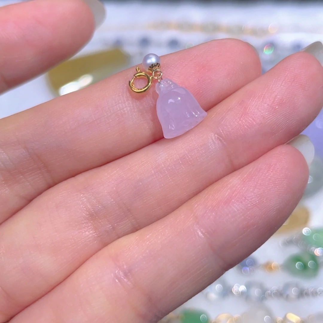 颈饰18K金镶嵌翡翠翡翠