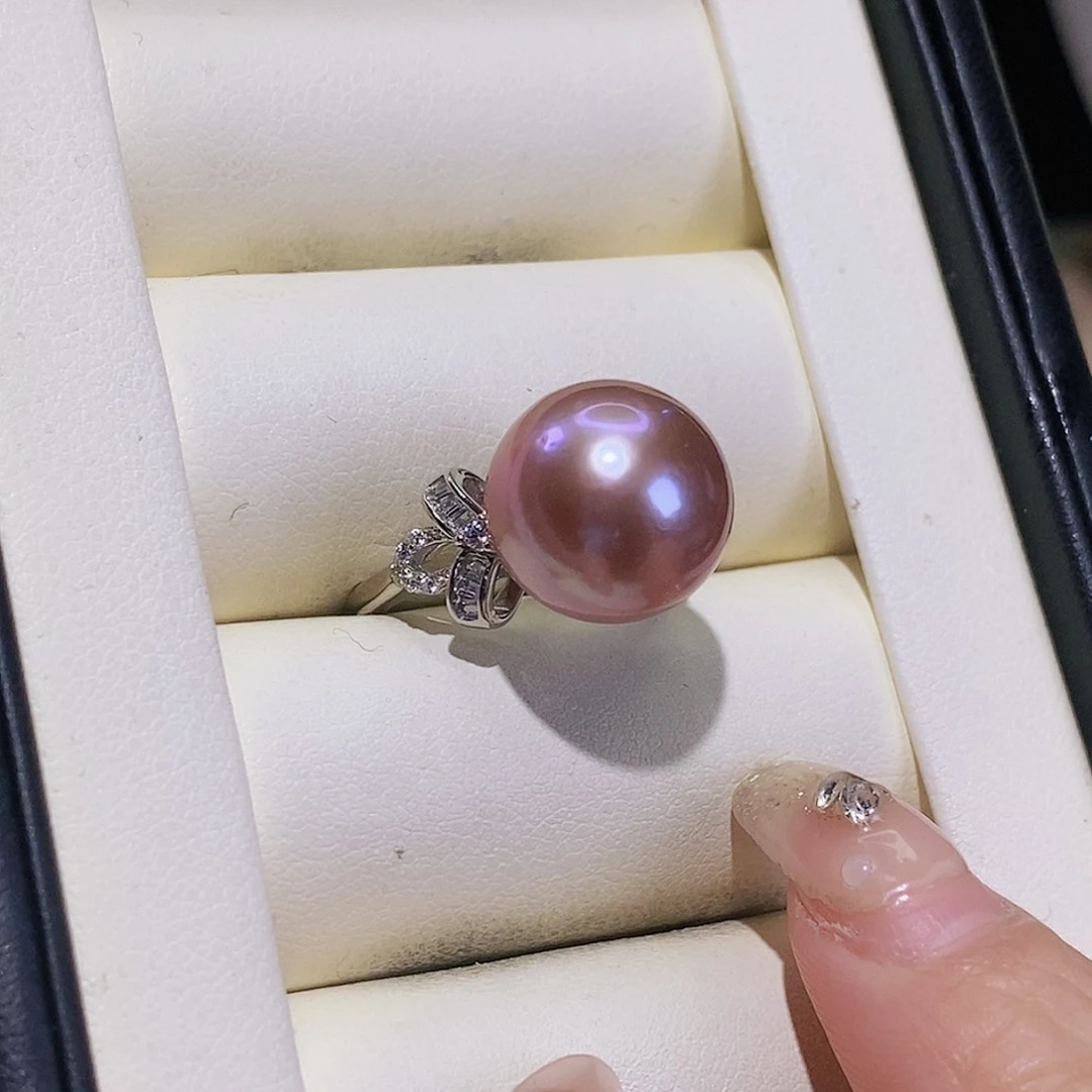 淡水珍珠戒指银S925镶嵌净*