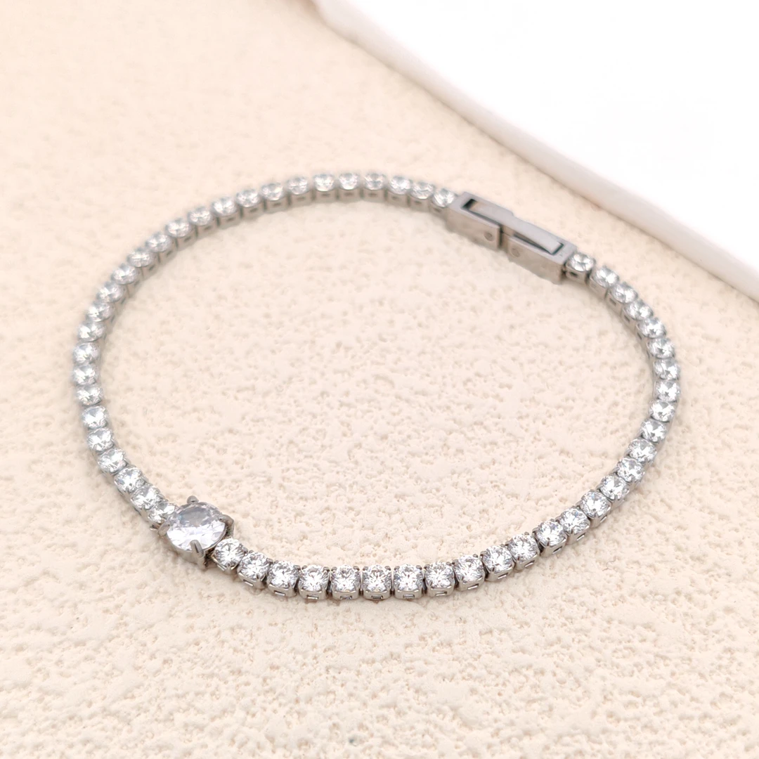 XUPING/旭平首饰 不锈钢合成锆石手链 春日焕新 GDJ T001088885