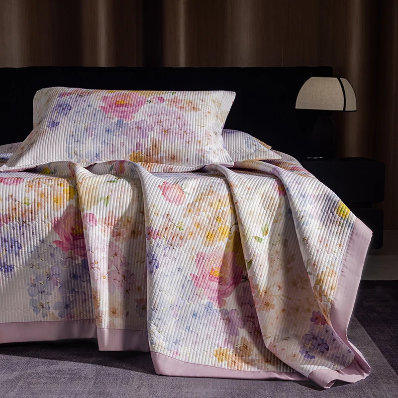 觅境-双面莱赛尔天丝软凉席三件套多功能床盖系列