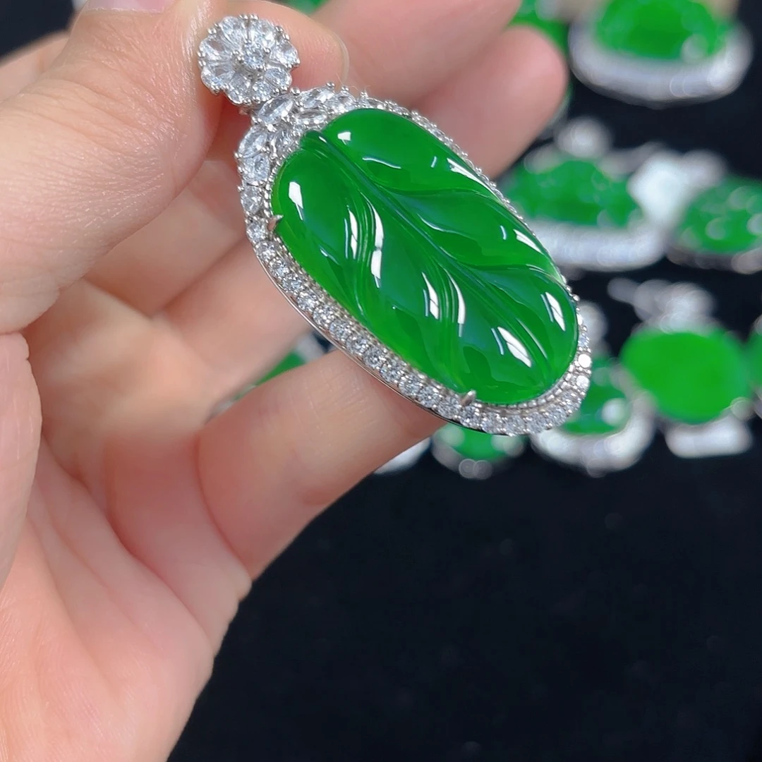 翡翠银S925镶嵌吊坠(不含链)