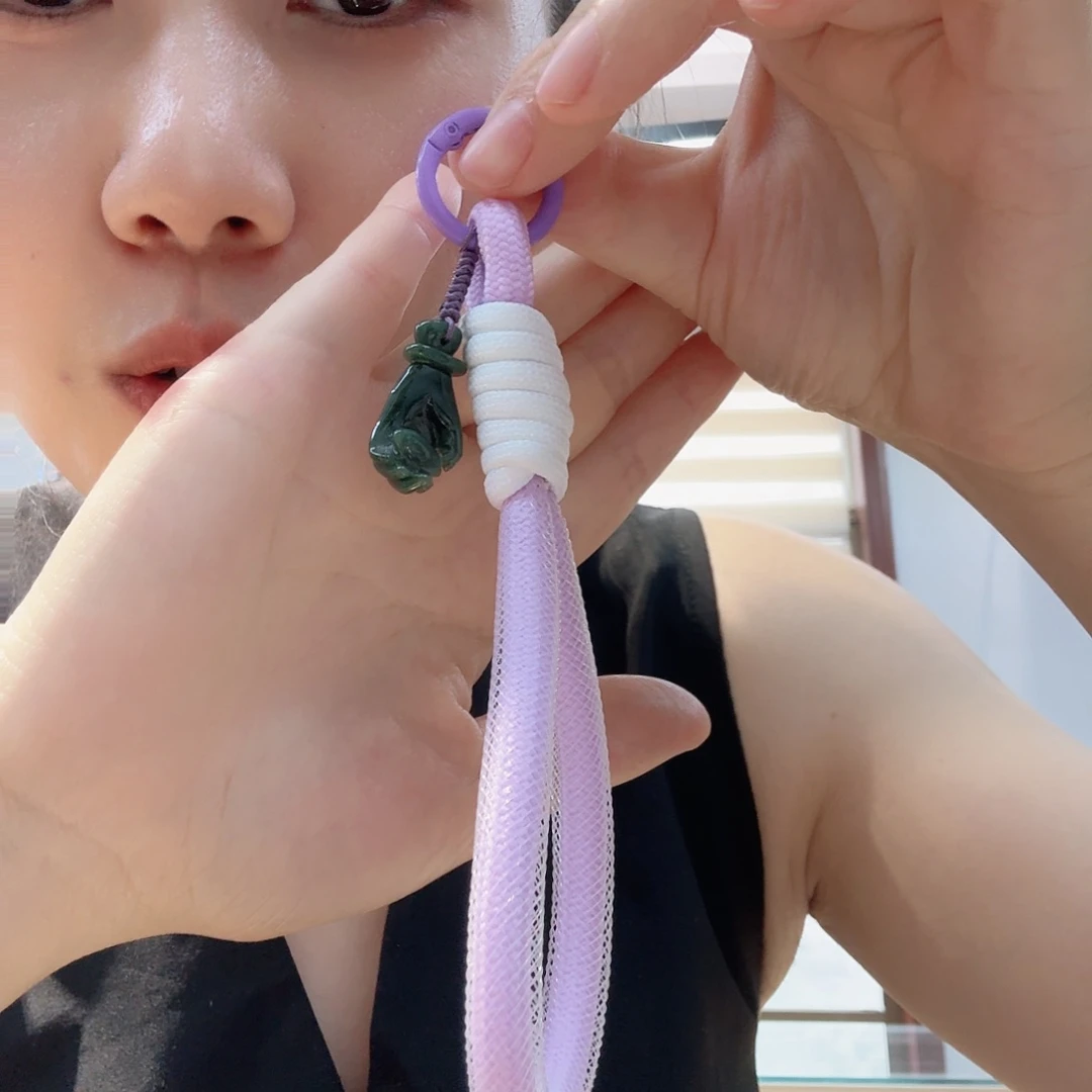翡翠未镶嵌颈饰钥匙扣紫色 手里有钱