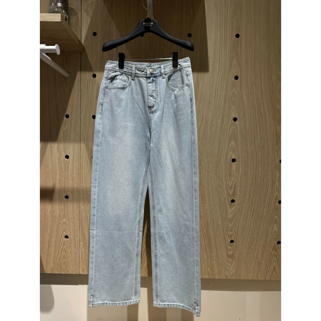 MASIENDI玛丝恩迪新款牛仔裤宽松直通裤高腰显瘦女