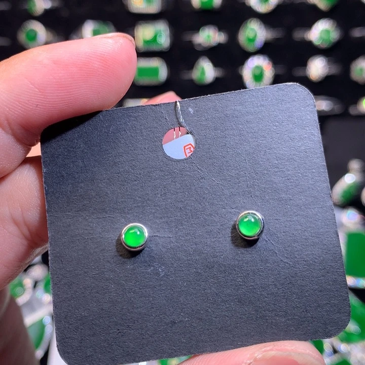 【闪购商品】翡翠银S925镶嵌吊坠(不含链)包****好绿蛋