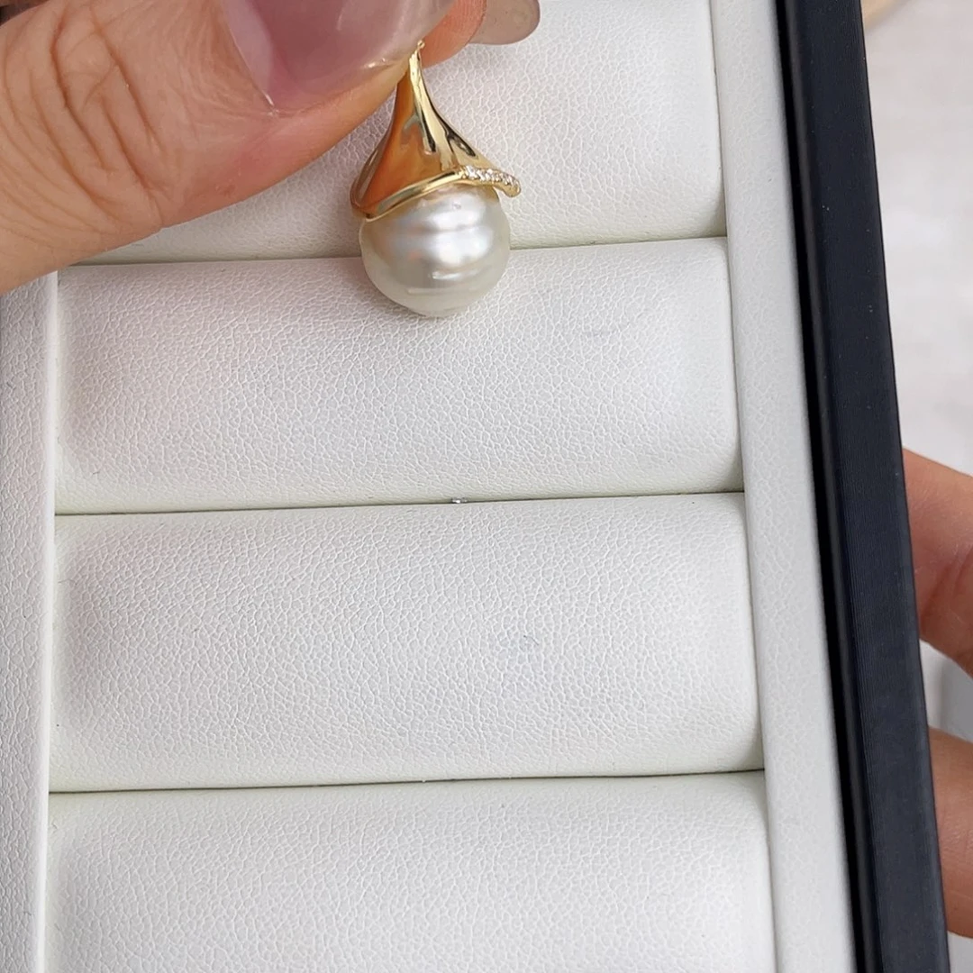 吊坠(不含链)银S925镶嵌海水珍珠