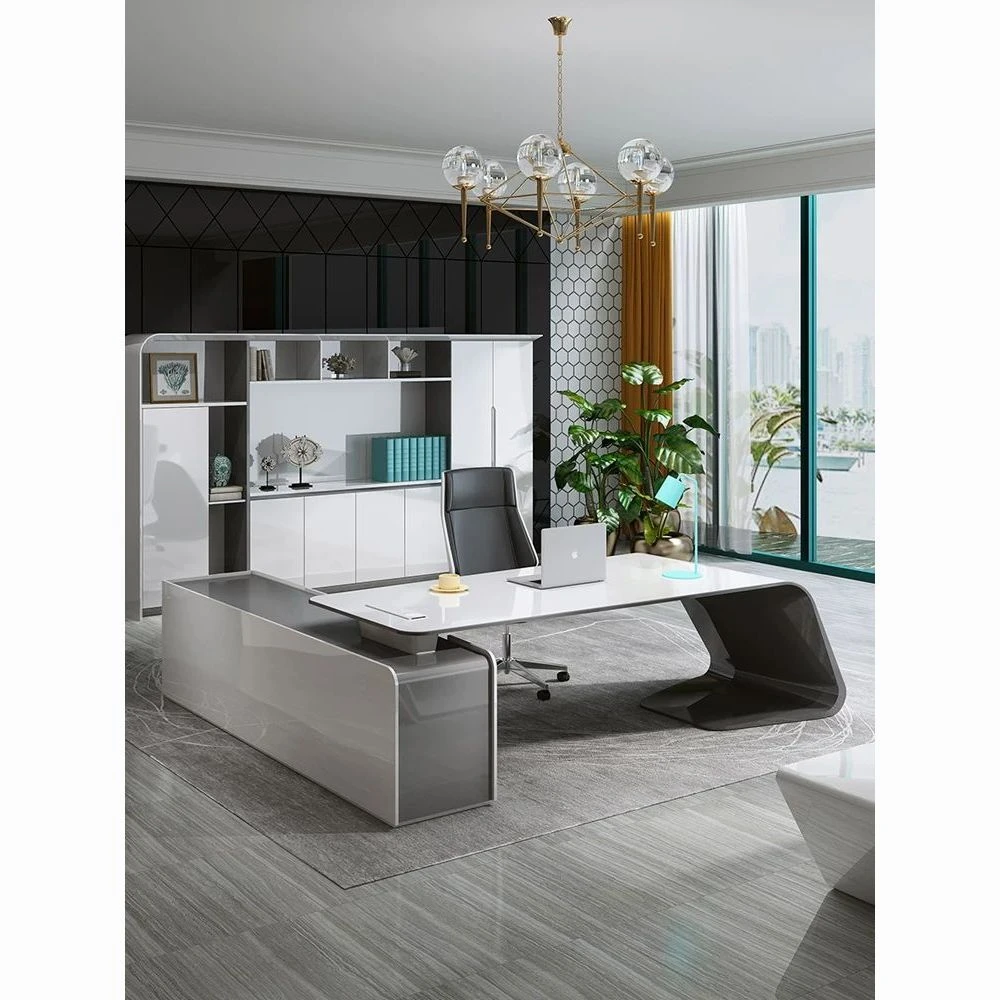 烤漆老板桌时尚总裁桌个性简约现代大气大班台办公室老板办公桌子