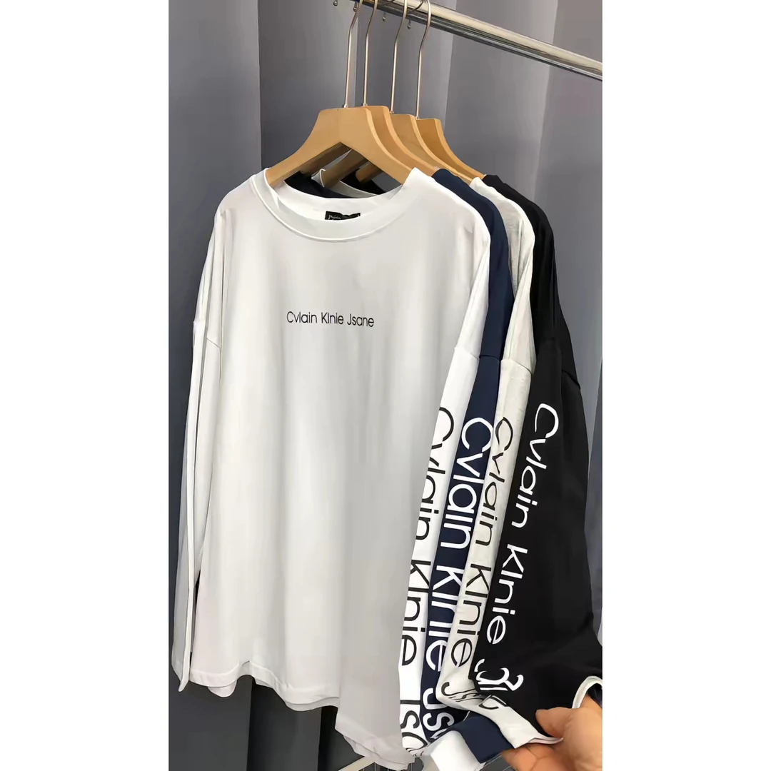 秋季宽松防晒百搭休闲小字母印花长袖T恤