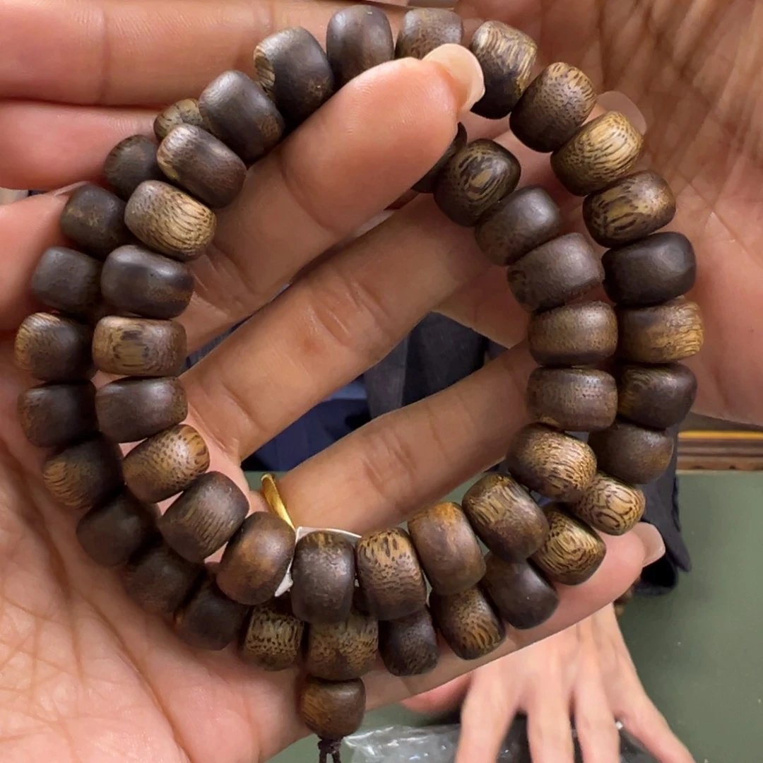 沉香手串张勺子算盘珠卡1.2/29g双圈多样性发一