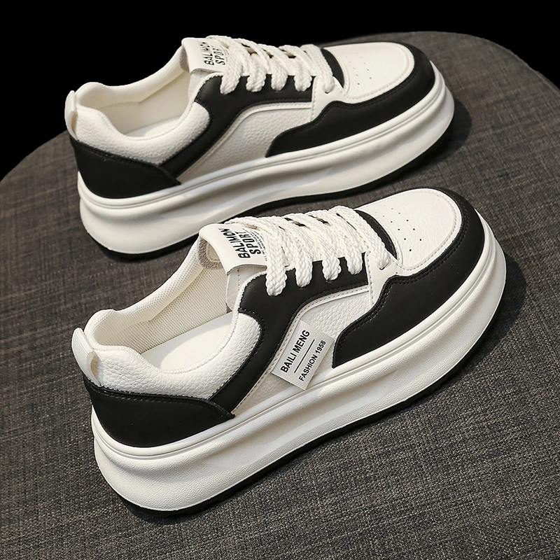 小白鞋女新款2025春季运动休闲女鞋显瘦时尚韩版增高显瘦百搭板鞋