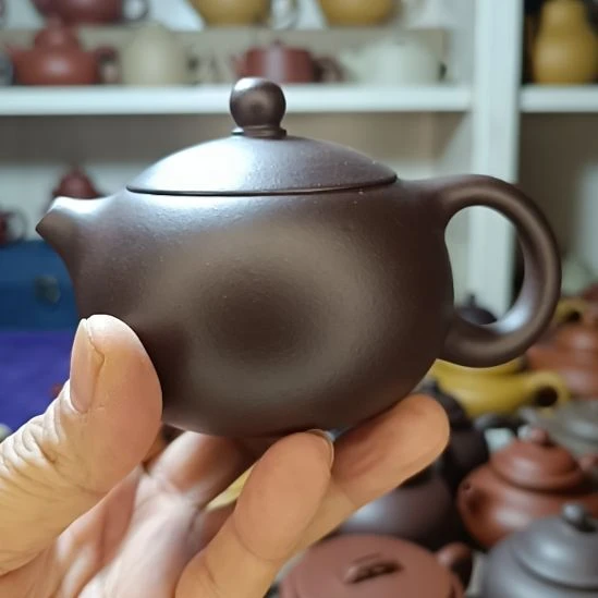 紫砂茶壶原矿紫泥大西施300cc内推半手工