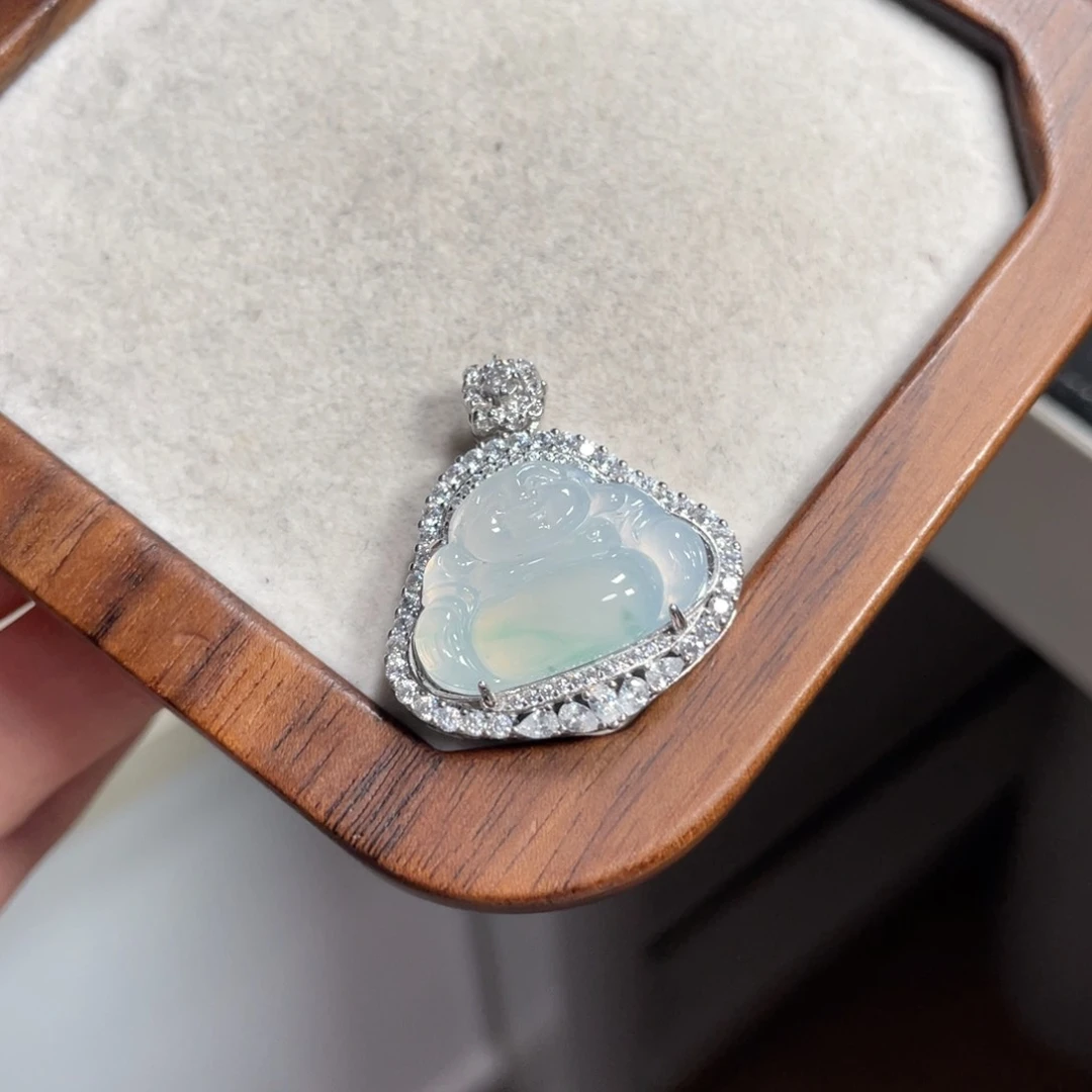 翡翠颈饰银S925镶嵌4369