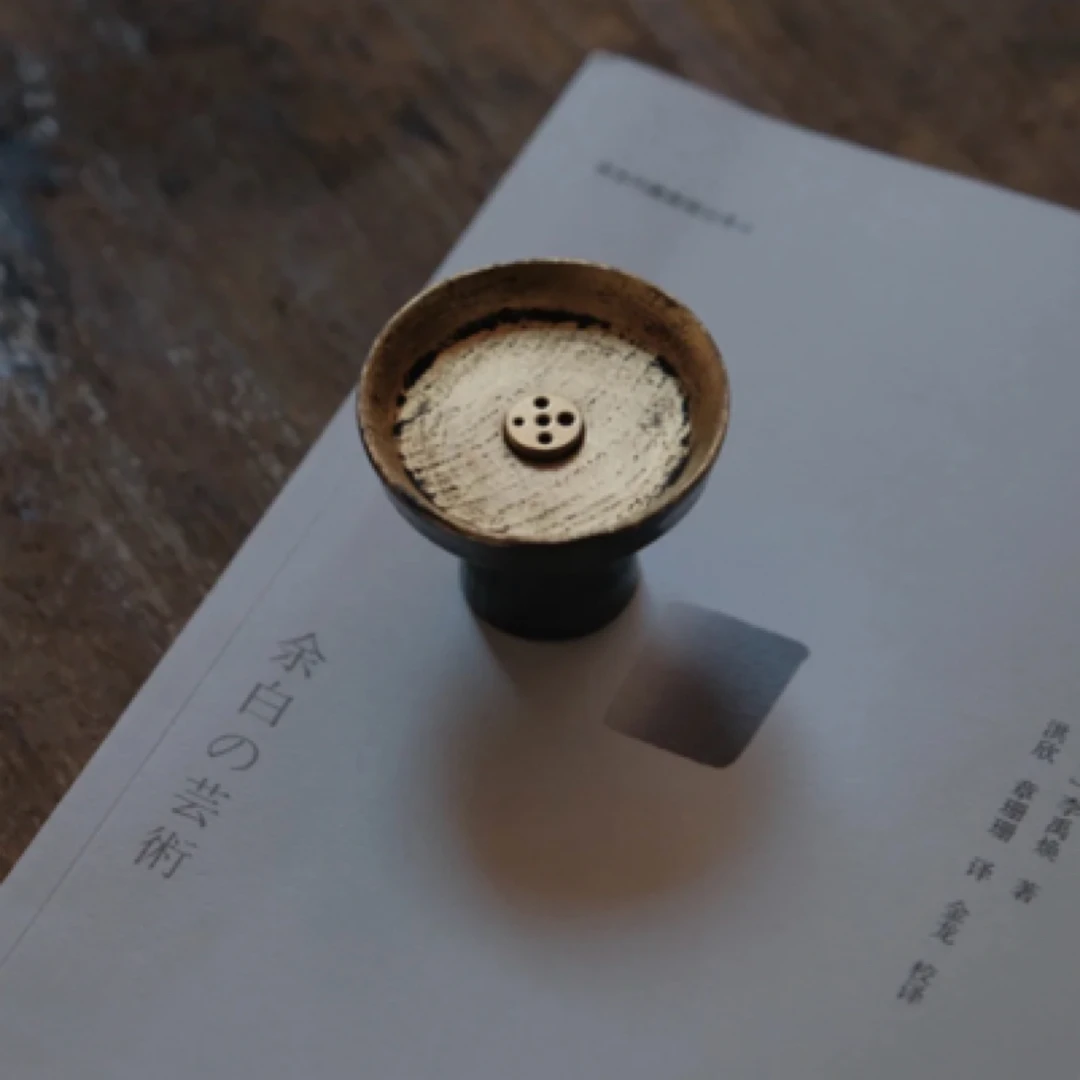 【云茶友】颂器 栗木胎大漆金箔香插纯手工