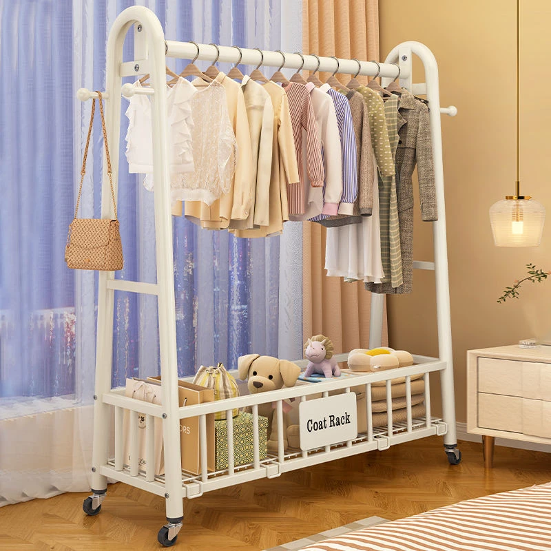 挂衣架简易落地卧室家用晾衣架室内衣帽架阳台凉衣服挂包收纳架子