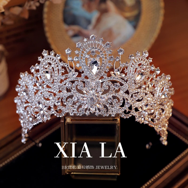 夏拉2025新品欧式新娘皇冠气质公主王冠婚礼跟妆结婚头饰生日头冠
