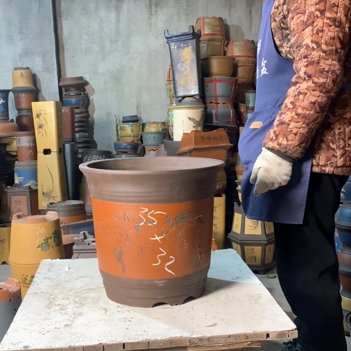 紫砂花盆紫砂哈人