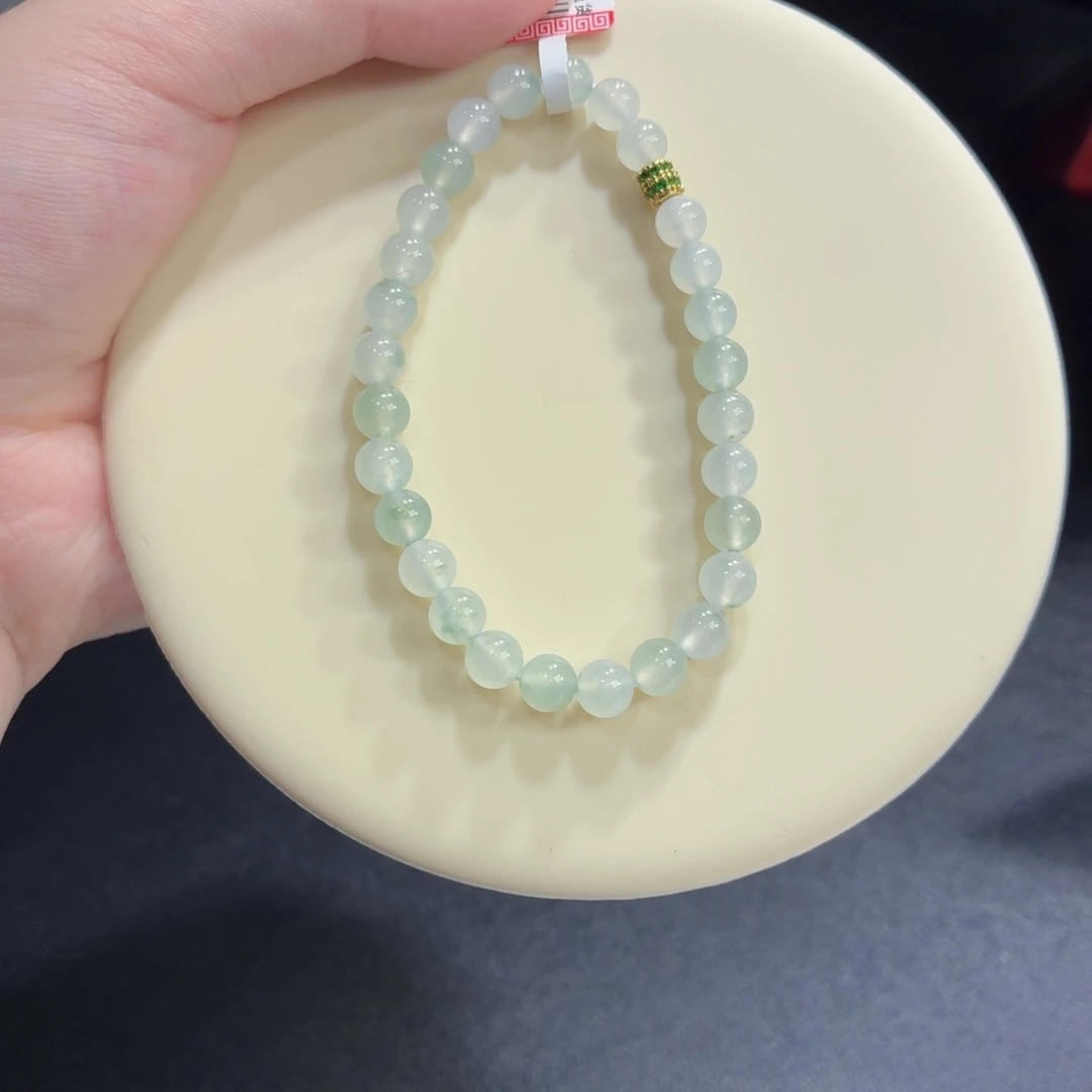 未镶嵌手链翡翠冰胶带晴底蓝飘花卡6.3