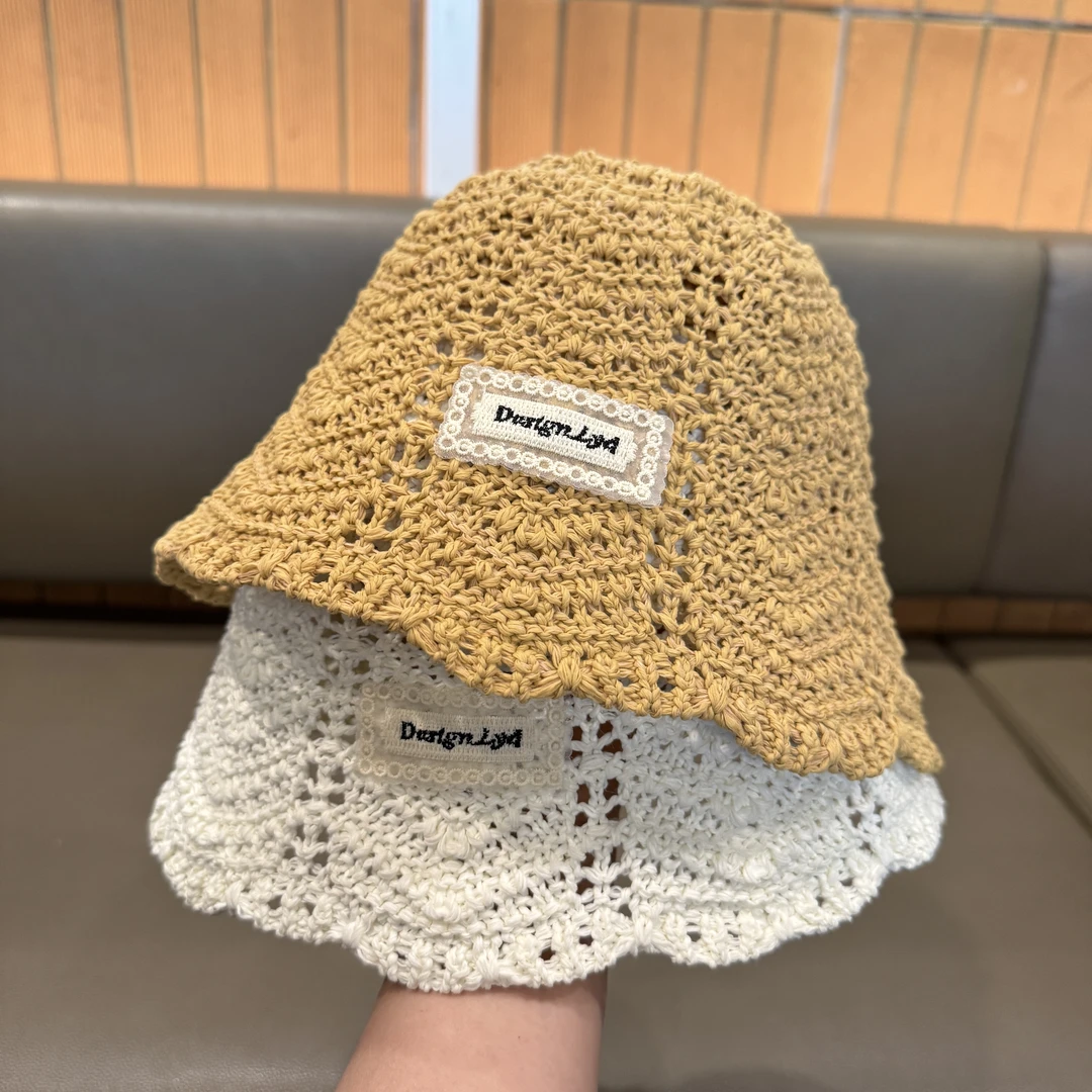 【韩】儿童帽子夏季薄款透气镂空编织草帽女宝宝韩版遮阳防晒渔夫帽