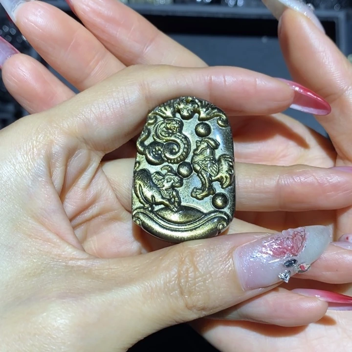 黑曜岩吊坠(不含链)未镶嵌瑜**.