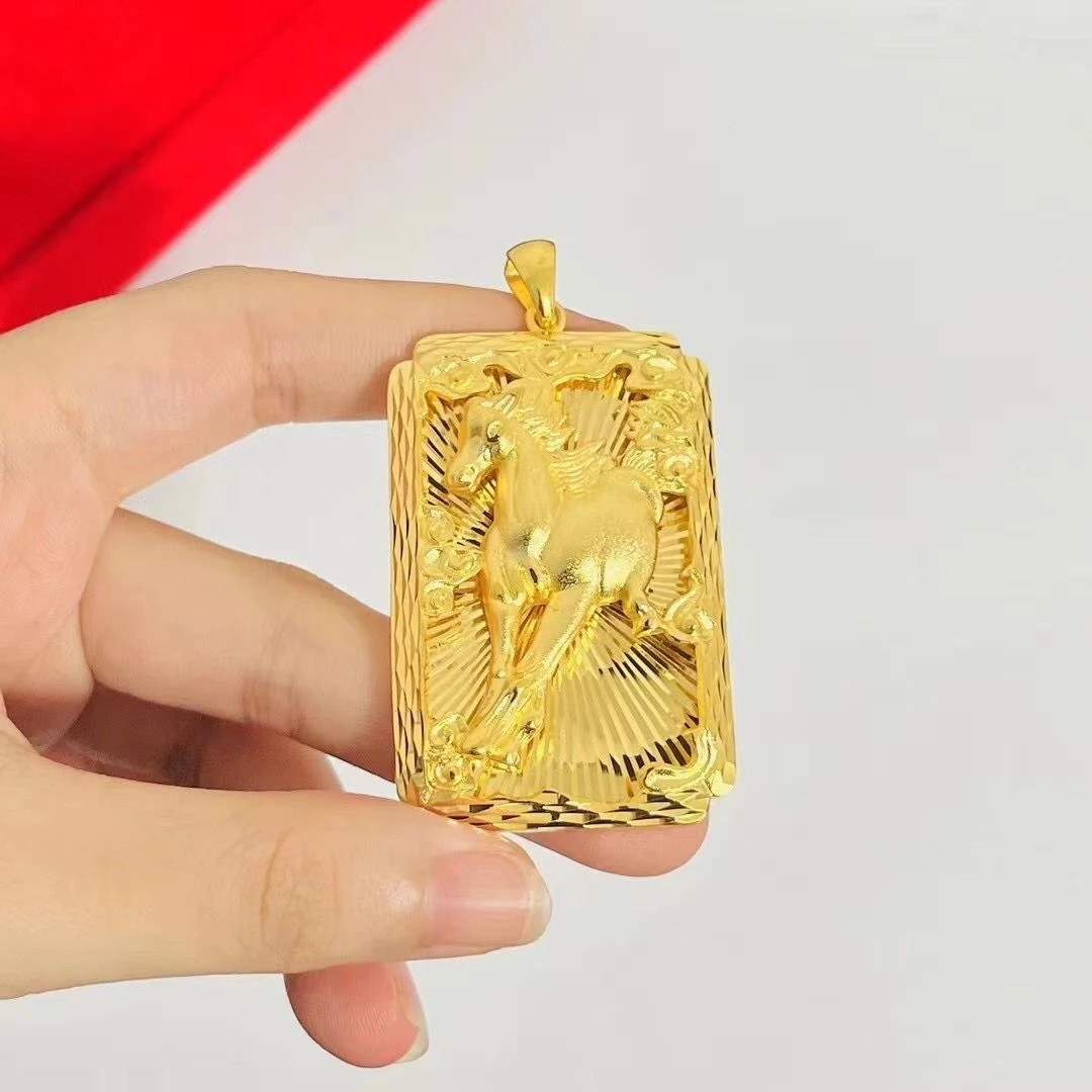 铜合金吊坠 【精品】马到功成马牌生肖马吊牌时尚百搭饰品