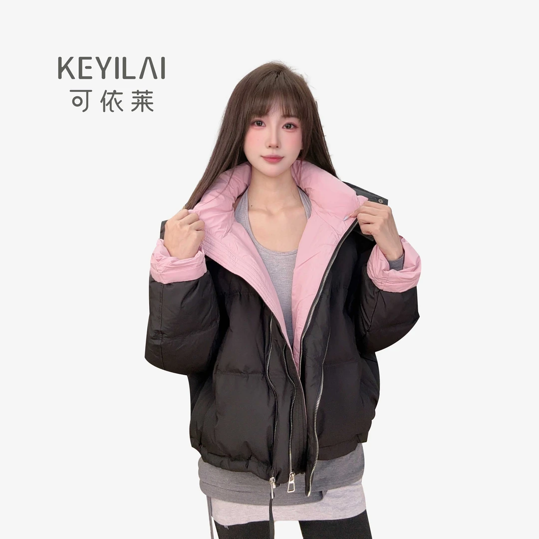 可依莱连帽短款女款女士加厚羽绒服保暖DY5D1C0D02