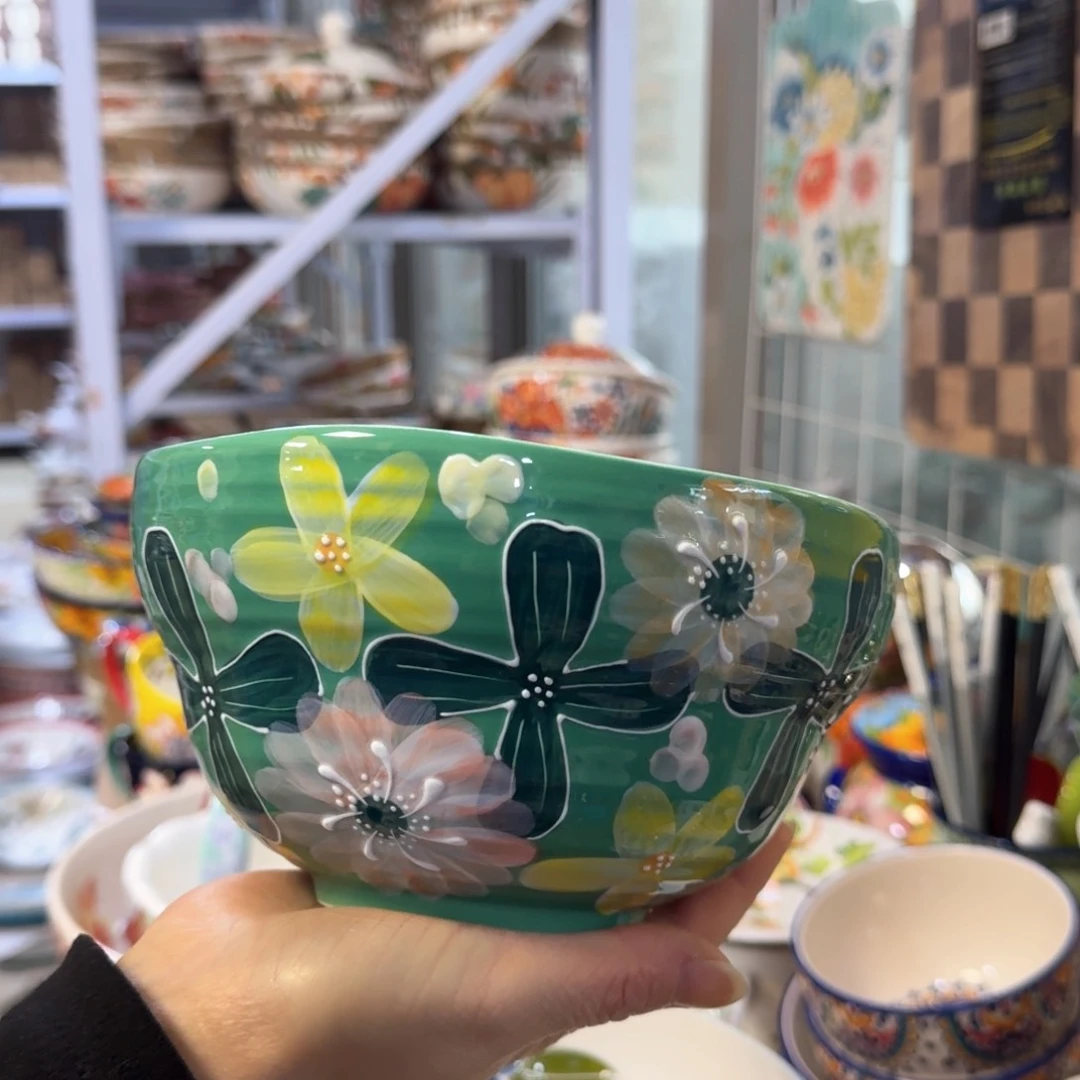 陶瓷7英寸花海葫芦碗一只