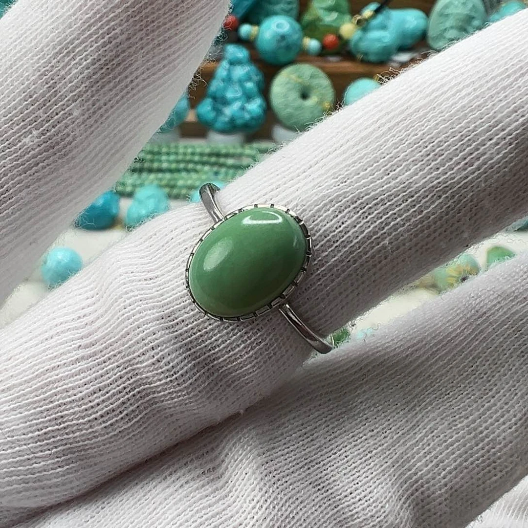绿松石戒指银S925镶嵌