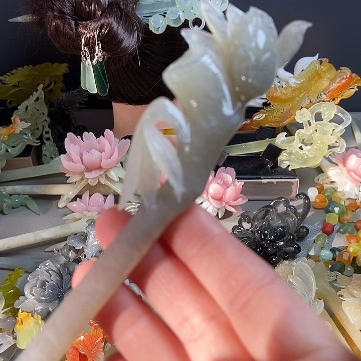 岫玉未镶嵌发簪发簪