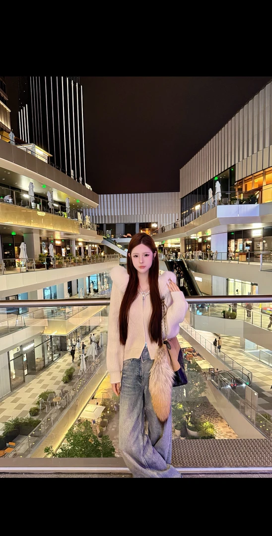 慵懒风毛针织衫女学院风长袖常规不褪色针织连帽显瘦气质