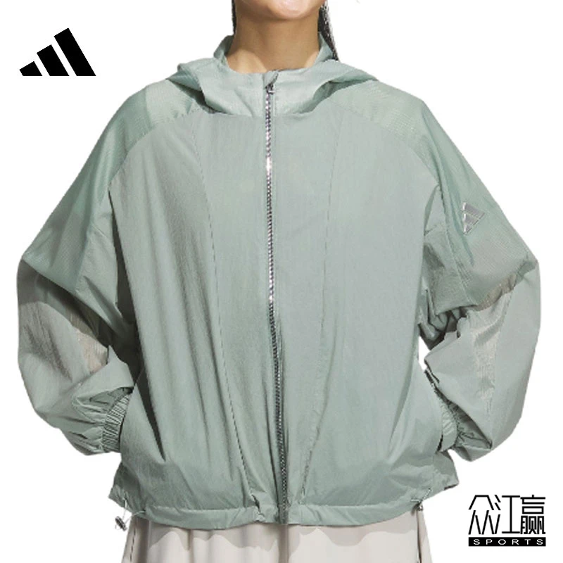 [商城]【玩球穿搭】adidas阿迪达斯女子运动流光风夹克外套JZ1657