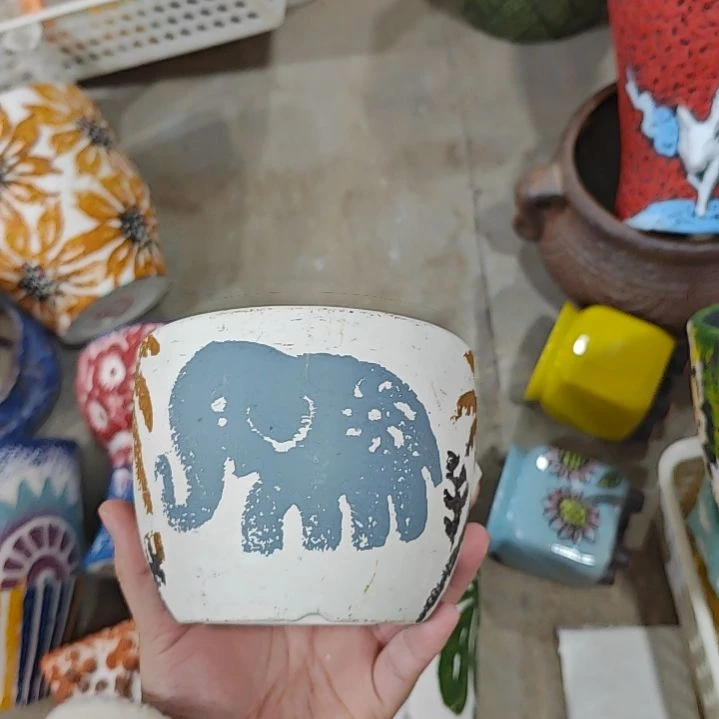 陶吸水透气的白陶花盆凑满12发货