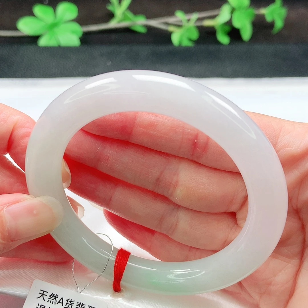 翡翠未镶嵌手镯56圆条