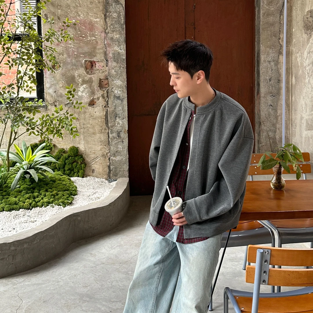 LANGGS&木子里 2025春款时尚百搭格子真俩件开衫外套休闲-SS52101