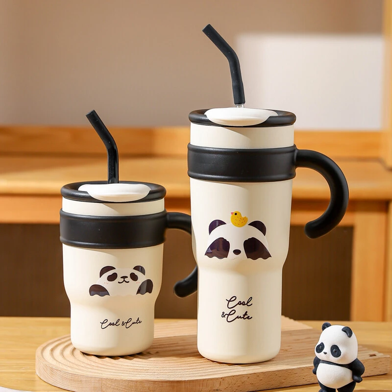 川岛屋可爱冰霸杯大容量保温水杯女新款2025高颜值吸管杯子办公室