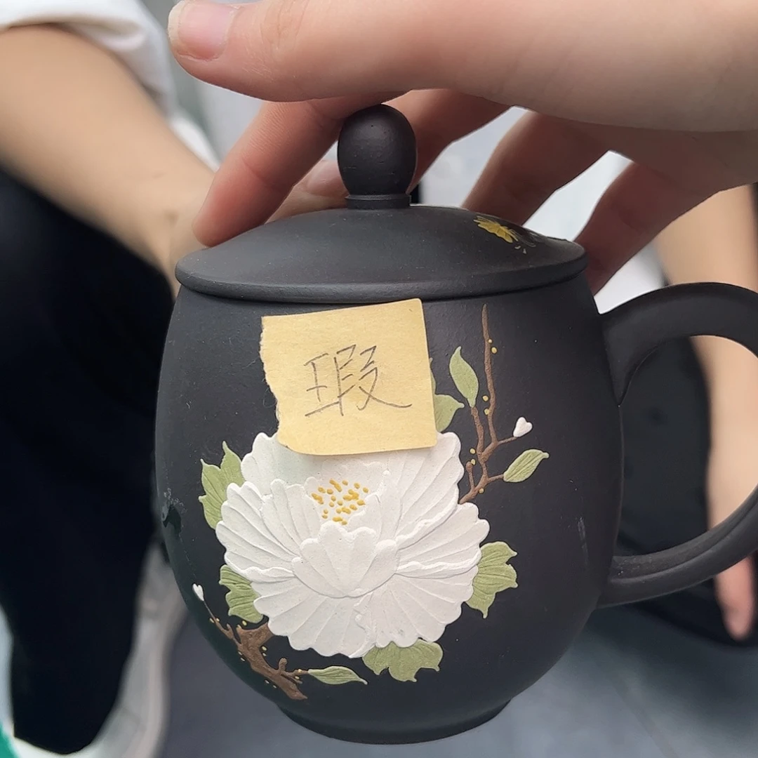 宜兴原矿紫砂全手工盖杯