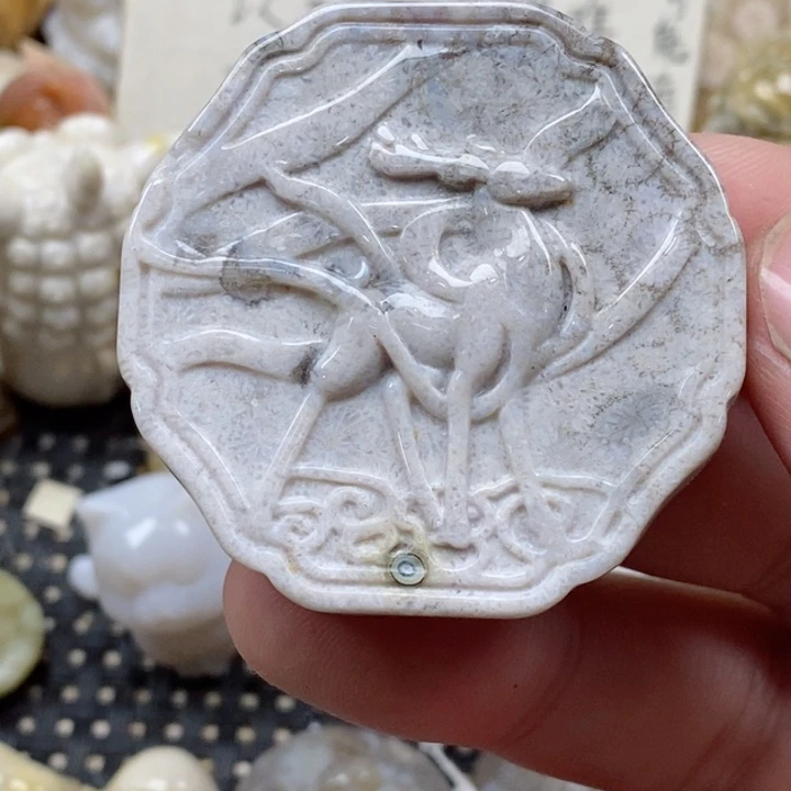 颈饰未镶嵌硅化珊瑚（珊瑚玉）