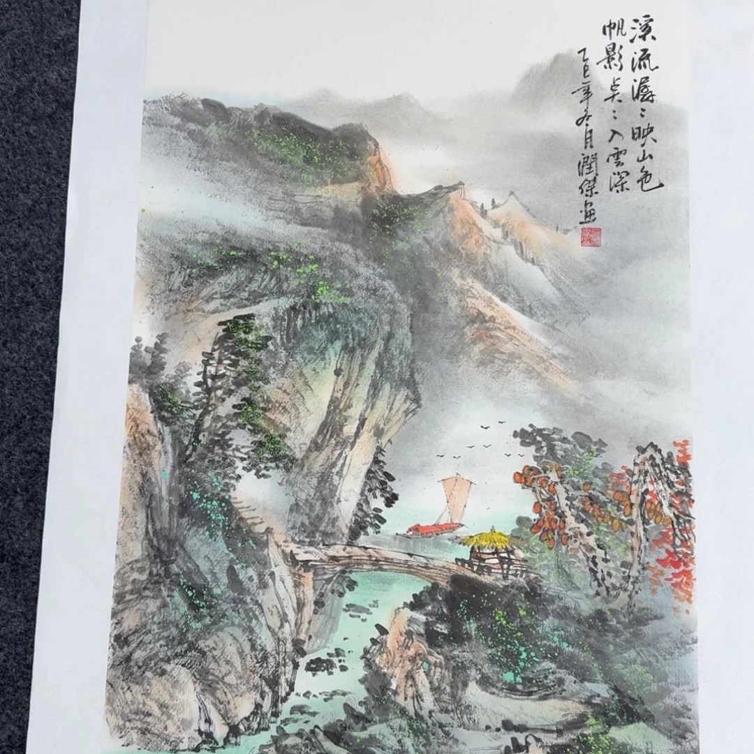 国画国画作品山水花鸟纯手绘