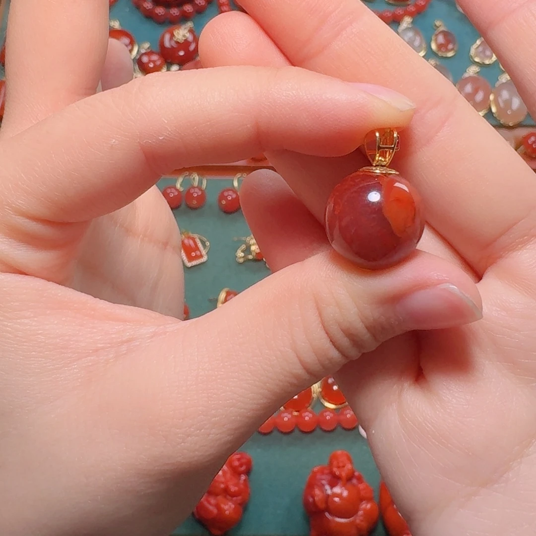 南红玛瑙18K金镶嵌11