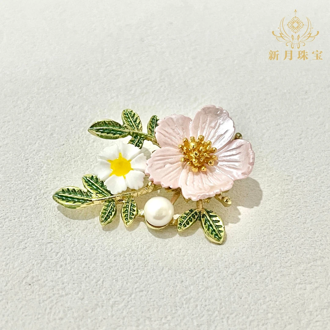 淡水珍珠小桃花胸针-多样性发一