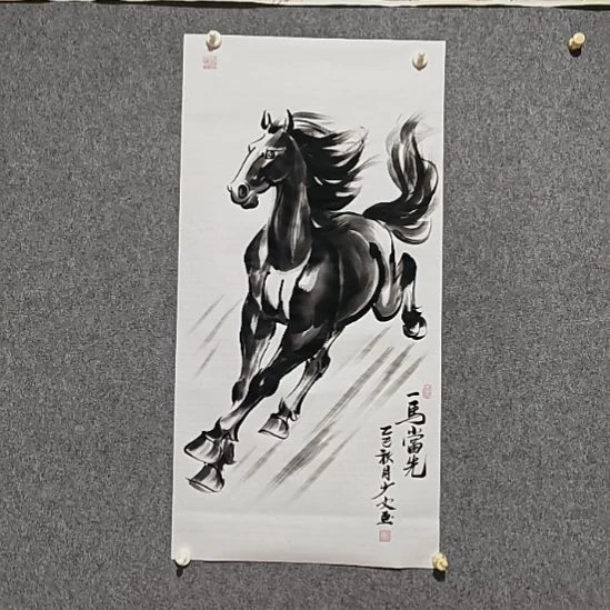 一马当先国画纯手绘作品